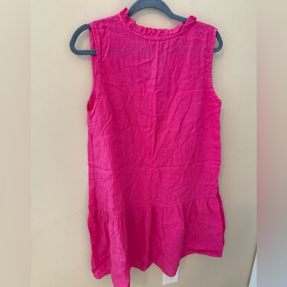 Bellambia drop waist pink Linen Dress - Made in Italy - Size S lagenlook - Picture 2 of 6